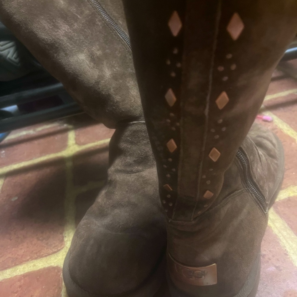 suede ugg boots with zipper
